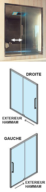 PORTES Hammam SPA  INOX  - COULISSANTE