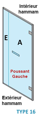 TYPE 16 - GAUCHE - PAROI VITREE + porte poussant  - GAUCHE