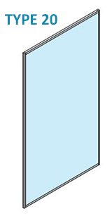 TYPE 20 - PAROI VITREE SANS PORTE